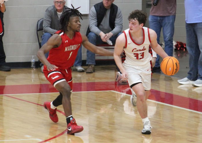 Farmington's Layne Taylor had a game-high 30 points, 8 assists and 3 rebounds. (Photo by Steve Andrews)